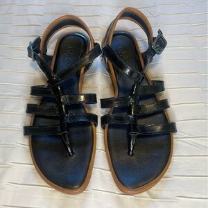 Cole Haan Black Leather Sandals Minimalist Design